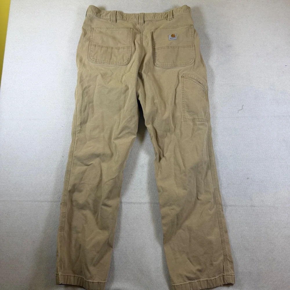 Carhartt Relaxed Fit Carpenter Pants Tan Khaki Canvas Mens 36x32 Workwear